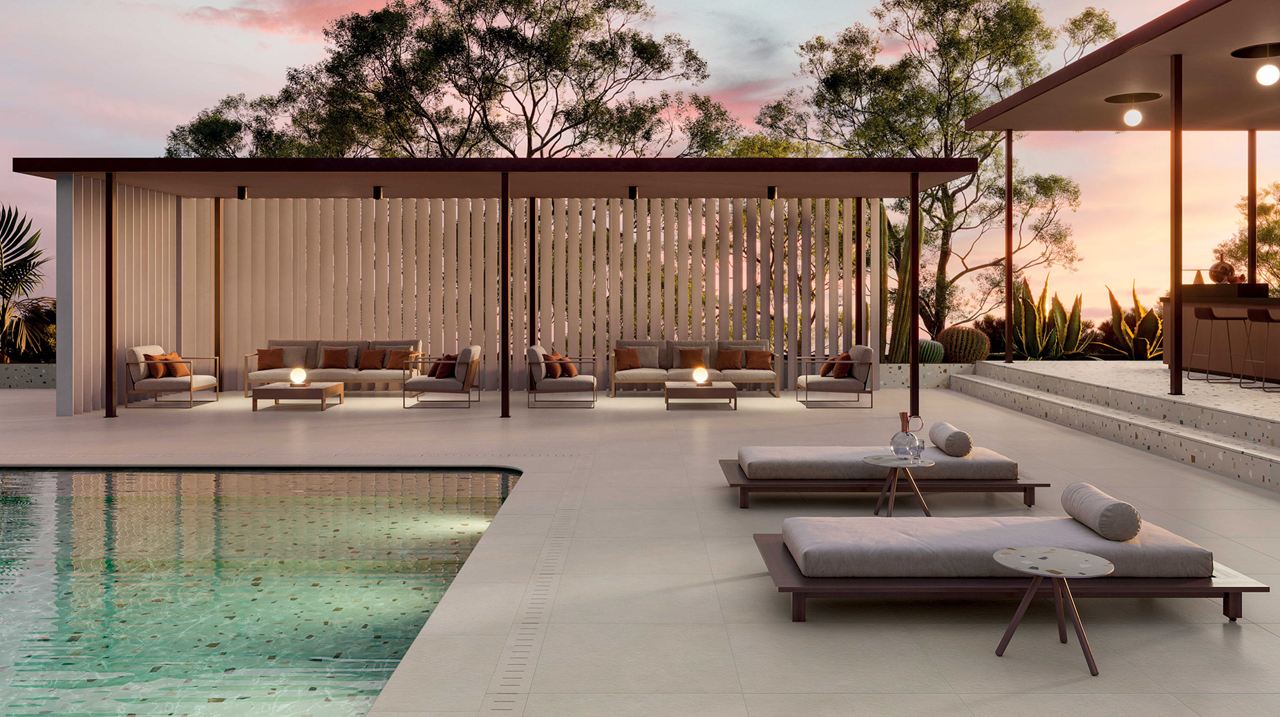 Piastrelle antiscivolo per bordo piscina