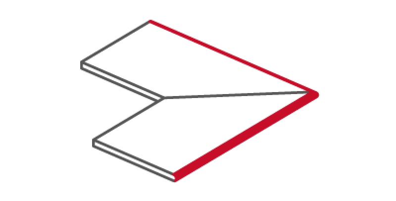 Aussenecke 45° Kante geklebt (2 Stk)