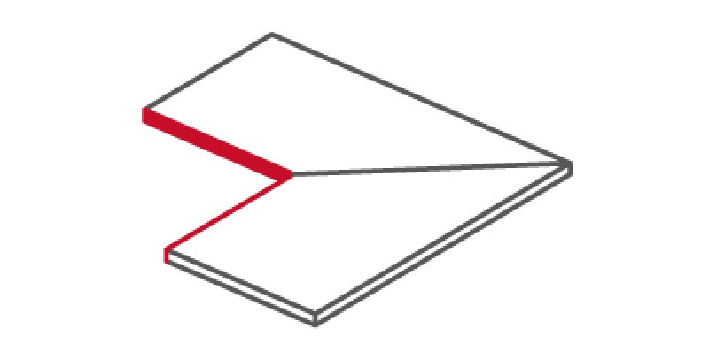 Margelle d’angle intérieur à 45° avec bord rond (2 PCE)